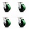 Service Caster 4 Inch Green Poly on Cast Iron Wheel Swivel Caster Set with Ball Bearings SCC SCC-20S420-PUB-GB-4 - alternate 5